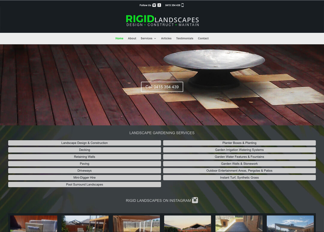 Garden Landscape Website Design