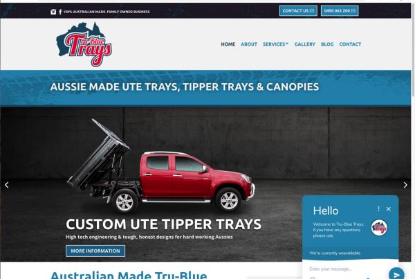 Tru-Blue Trays Website Design - Custom Ute Trays Victoria